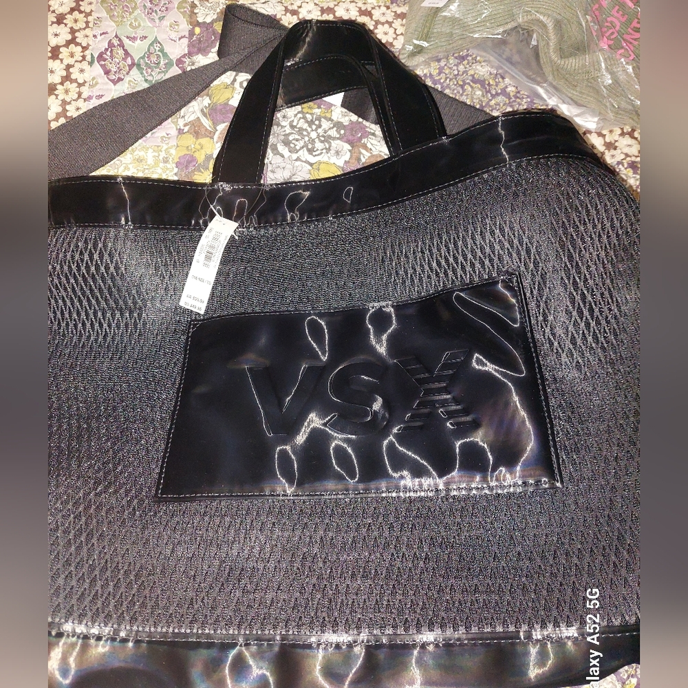 Victoria's Secret Black Mesh Travel Bag